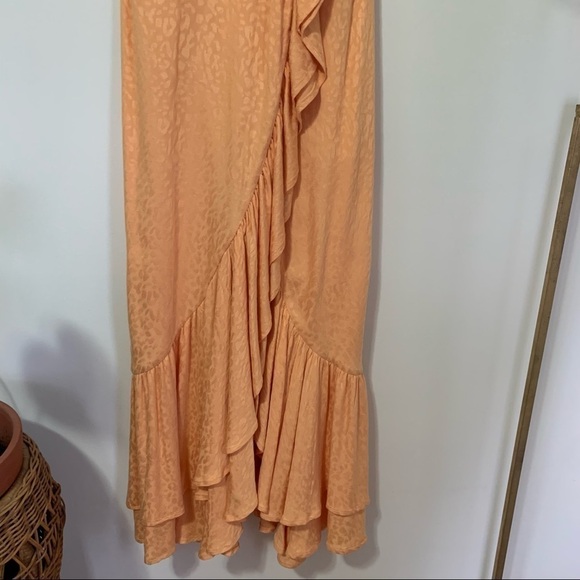 Lovers + Friends Gelina Wrap Dress in Tangerine Orange sz XXS - Picture 5 of 7